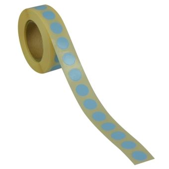 Runde etiketter på rulle, permanent lim – Lyseblå – Ø 13 mm – 1.000 stk. - Runde etiketter