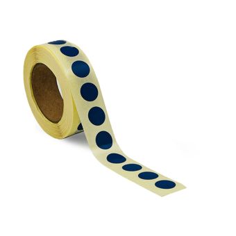 Runde etiketter på rulle, permanent lim – Mørkeblå – Ø 13 mm – 1.000 stk. - Runde etiketter