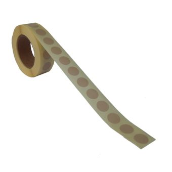 Runde etiketter på rulle, permanent lim – Beige – Ø 13 mm – 1.000 stk. - Runde etiketter