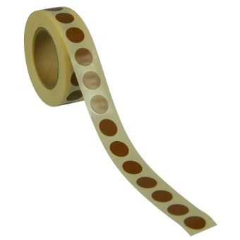 Runde etiketter på rulle, permanent lim – Brun – Ø 13 mm – 1.000 stk. - Runde etiketter