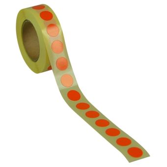 Runde etiketter på rulle, permanent lim – Orange – Ø 13 mm – 1.000 stk. - Runde etiketter