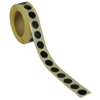 Runde etiketter på rulle, permanent lim – Sort – Ø 13 mm – 1.000 stk. - Runde etiketter