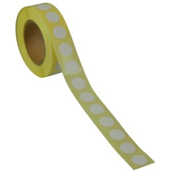 Runde etiketter på rulle, permanent lim – Hvid – Ø 13 mm – 1.000 stk. - Runde etiketter