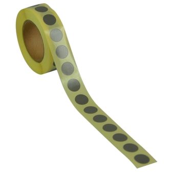 Runde etiketter på rulle, permanent lim – Grå – Ø 13 mm – 1.000 stk. - Runde etiketter