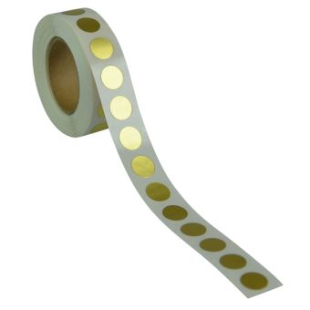 Runde etiketter på rulle, permanent lim – Guld mat – Ø 13 mm – 1.000 stk. - Runde etiketter