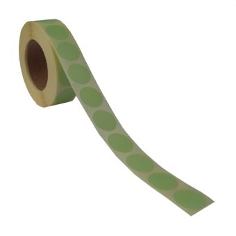 Runde etiketter på rulle – Ø19 mm – Lysegrøn – 1.000 stk. - Runde farvede etiketter