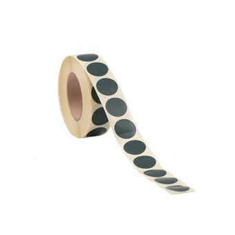 Runde etiketter på rulle – Ø19 mm – Mørkegrøn – 1.000 stk. - Runde farvede etiketter