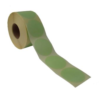 Runde etiketter på rulle – Ø50 mm – Lysegrøn – 1.000 stk. - Runde farvede etiketter