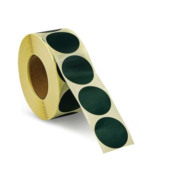 Runde etiketter på rulle – Ø32 mm – Mørkegrøn – 1.000 stk. - Runde farvede etiketter