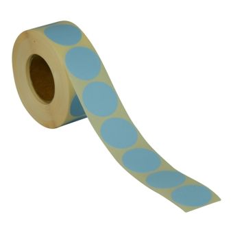 Runde etiketter på rulle – Ø32 mm – Lyseblå – 1.000 stk. - Runde farvede etiketter