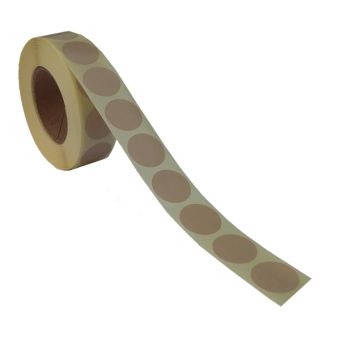 Runde etiketter på rulle – Ø19 mm – Beige – 1.000 stk. - Runde farvede etiketter