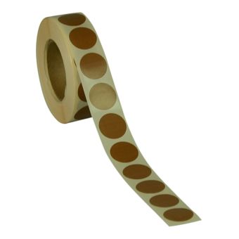 Runde etiketter på rulle – Ø19 mm – Brun – 1.000 stk. - Runde farvede etiketter