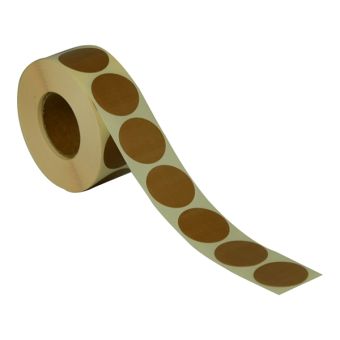 Runde etiketter på rulle – Ø32 mm – Brun – 1.000 stk. - Runde farvede etiketter