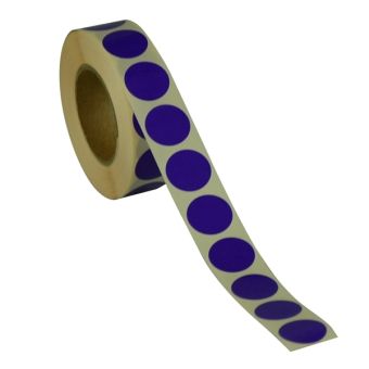 Runde etiketter på rulle – Ø19 mm – Violet – 1.000 stk. - Runde farvede etiketter
