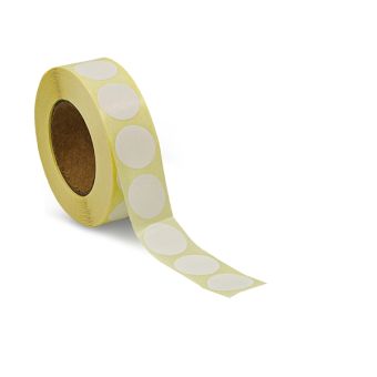 Runde etiketter på rulle – Ø19 mm – Hvid – 1.000 stk. - Runde farvede etiketter