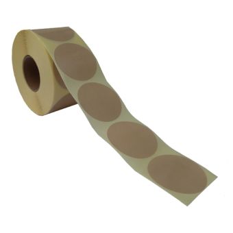 Runde etiketter på rulle – Ø50 mm – Beige – 1.000 stk. - Runde farvede etiketter