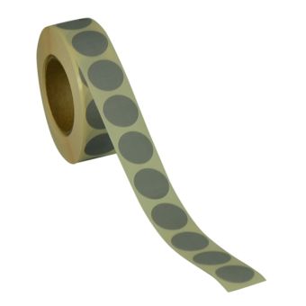 Runde etiketter på rulle – Ø19 mm – Grå – 1.000 stk. - Runde farvede etiketter