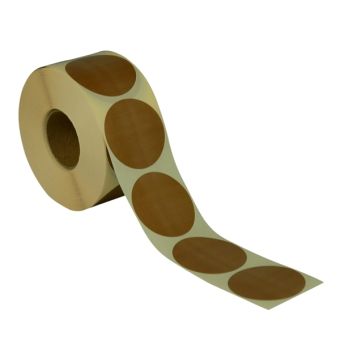 Runde etiketter på rulle – Ø50 mm – Brun – 1.000 stk. - Runde farvede etiketter