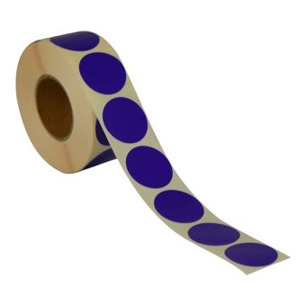Runde etiketter på rulle – Ø32 mm – Violet – 1.000 stk. - Runde farvede etiketter