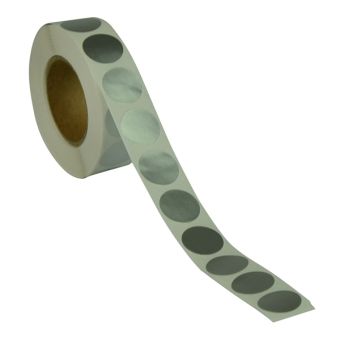 Runde etiketter på rulle, permanent lim – Sølv mat – Ø 19 mm – 1.000 stk. - Runde farvede etiketter