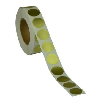 Runde etiketter på rulle, permanent lim – Guld mat – Ø 19 mm – 1.000 stk. - Runde etiketter