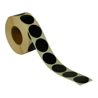 Runde etiketter på rulle – Ø32 mm – Sort – 1.000 stk. - Runde etiketter