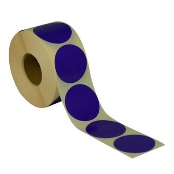Runde etiketter på rulle – Ø50 mm – Violet – 1.000 stk. - Runde etiketter