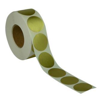 Runde etiketter på rulle – Ø32 mm – Guld – 1.000 stk. – Permanent lim - Runde etiketter