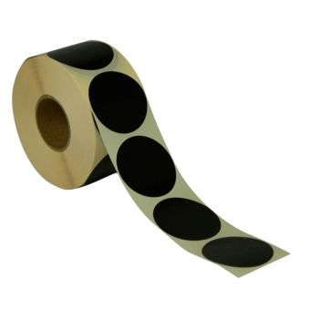 Runde etiketter på rulle – Ø50 mm – Sort – 1.000 stk. - Runde etiketter