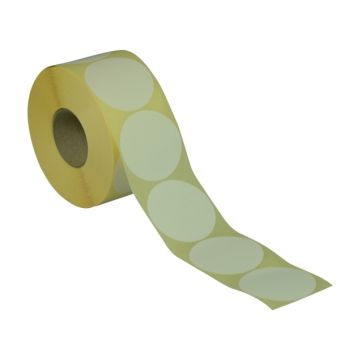 Runde etiketter på rulle – Ø50 mm – Hvid – 1.000 stk. - Runde etiketter