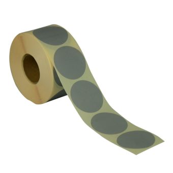 Runde etiketter på rulle – Ø50 mm – Grå – 1.000 stk. - Runde etiketter