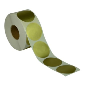 Runde etiketter på rulle – Ø50 mm – Guld – 1.000 stk. – Permanent lim - Runde etiketter