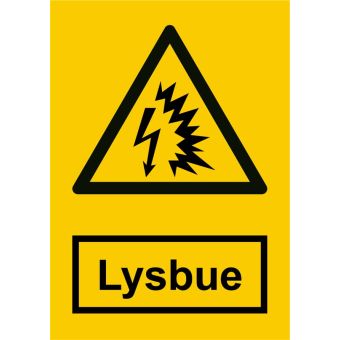 Selvklæbende Advarselsskilt – Advarsel mod lysbue (ISO 7010 W042) - Sikkerhedsskilte