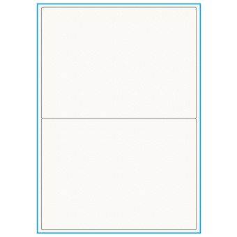 A4-2, 2 etiketter/ark, 100% Recycled råhvid mat – permanent lim – 199,6 x 143,5 mm – 75 ark - A4, A5 & A6 etiketter i ark