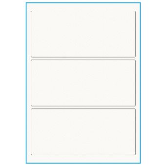 A4-3, 3 etiketter/ark, 100% Recycled råhvid mat – permanent lim – 198,0 x 85,0 mm – 75 ark - A4, A5 & A6 etiketter i ark