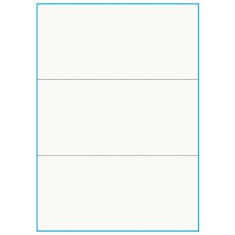 A4-3 slids, 3 etiketter/ark, 100% Recycled råhvid mat – permanent lim – 210,0 x 98,4 mm – 75 ark - A4, A5 & A6 etiketter i ark