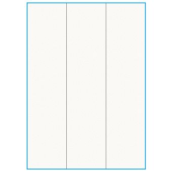 A4-3-lang slids, 3 etiketter/ark, 100% Recycled råhvid mat – permanent lim – 70,0 x 295,3 mm – 75 ark - A4, A5 & A6 etiketter i ark