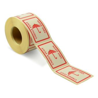 Advarselsetiketter, Permanent – Tåler ikke fugt – 66 x 45 mm – 500 stk. - Advarselslabels i ruller