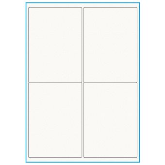 A4-4, 4 etiketter/ark, 100% Recycled råhvid mat – permanent lim – 99,1 x 139,0 mm – 75 ark - A4, A5 & A6 etiketter i ark