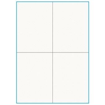 A4-4 slids, 4 etiketter/ark, 100% Recycled råhvid mat – permanent lim – 105,0 x 147,6 mm – 75 ark - A4, A5 & A6 etiketter i ark