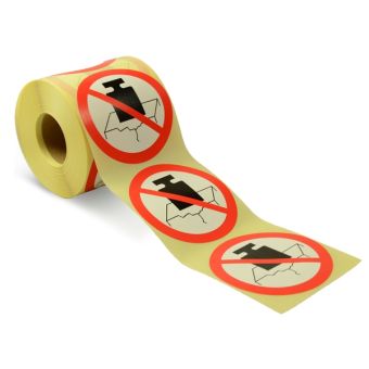 Advarselsetiketter, Permanent – Må ikke belastes – Ø83 mm – 500 stk. - Advarselslabels i ruller