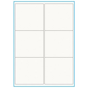 A4-6, 6 etiketter/ark, 100% Recycled råhvid mat – permanent lim – 99,1 x 93,1 mm – 75 ark - A4, A5 & A6 etiketter i ark