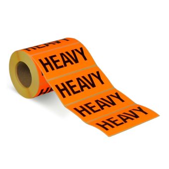Advarselsetiketter, Permanent – Heavy (Orange Neon) – 102 x 48 mm – 500 stk. - Advarselslabels i ruller