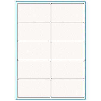 A4-10, 10 etiketter/ark, 100% Recycled råhvid mat – permanent lim – 99,1 x 57,0 mm – 75 ark - A4, A5 & A6 etiketter i ark