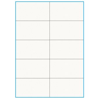 A4-10 slids, 10 etiketter/ark, 100% Recycled råhvid mat – permanent lim – 105,0 x 59,1 mm – 75 ark - A4, A5 & A6 etiketter i ark