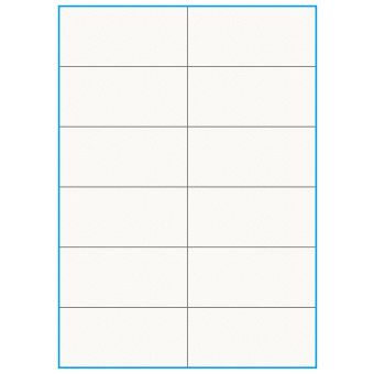 A4-12-smal slids, 12 etiketter/ark, 100% Recycled råhvid mat – permanent lim – 105,0 x 49,2 mm – 75 ark - Etiketter i A4 ark