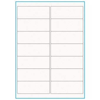 A4-14, 14 etiketter/ark, 100% Recycled råhvid mat – permanent lim – 99,1 x 38,1 mm – 75 ark - A4, A5 & A6 etiketter i ark