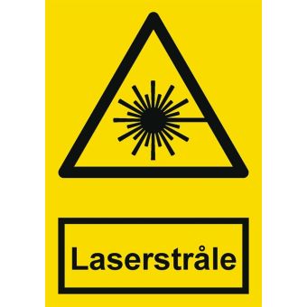 Selvklæbende Advarselsskilt – Laserstråling (ISO 7010 W004) - Sikkerhedsskilte