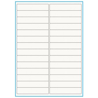 A4-28, 28 etiketter/ark, 100% Recycled råhvid mat – permanent lim – 99,0 x 20,0 mm – 75 ark - A4, A5 & A6 etiketter i ark