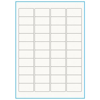 A4-40, 40 etiketter/ark, 100% Recycled råhvid mat – permanent lim – 45,7 x 25,4 mm – 75 ark - A4, A5 & A6 etiketter i ark